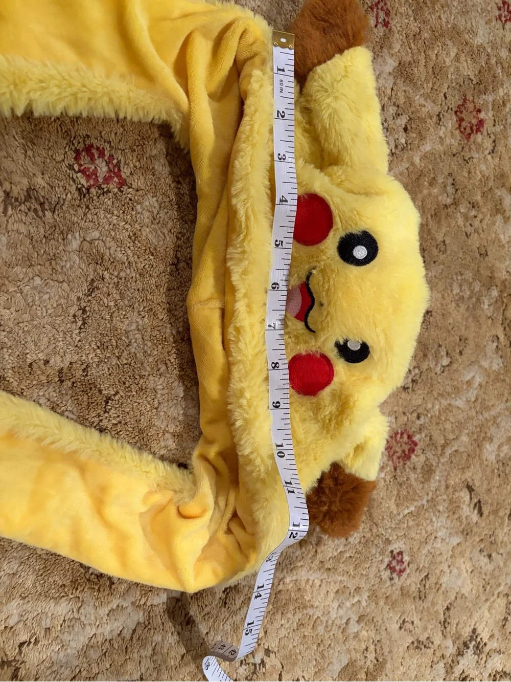 Yellow Plush Pikachu-Style Pet Headband hat with pump to move ears EUC collect